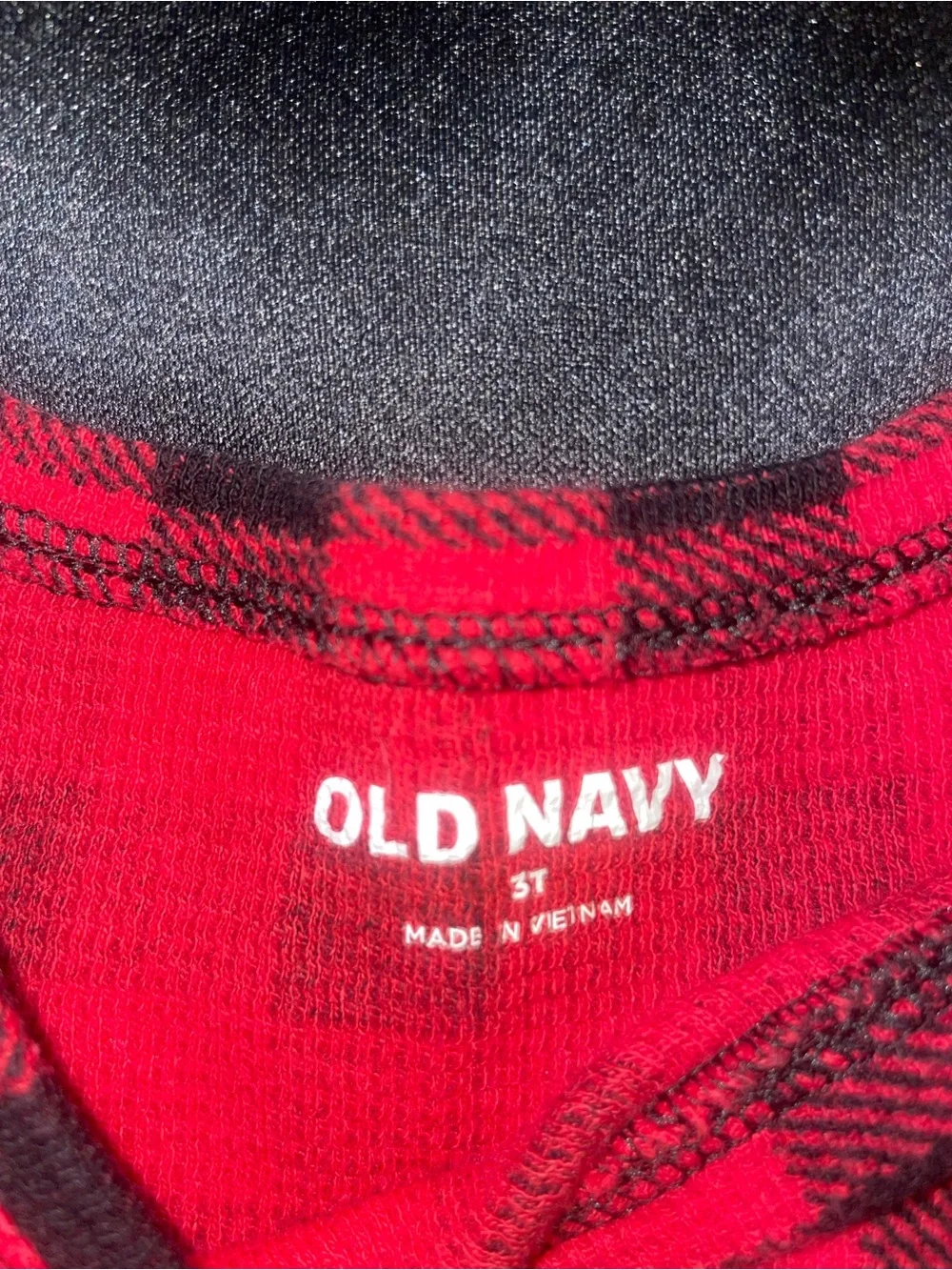 Old Navy Red and Black Buffalo Plaid Long Sleeve Dress